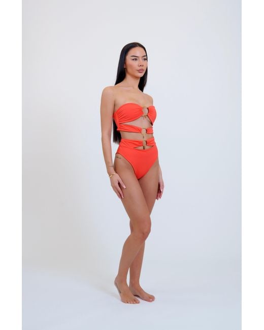 Haus of Mclees Orange Reversible Soluna Bikini Top