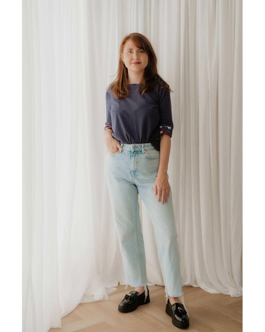 Sophie Cameron Davies Blue Cotton T-Shirt