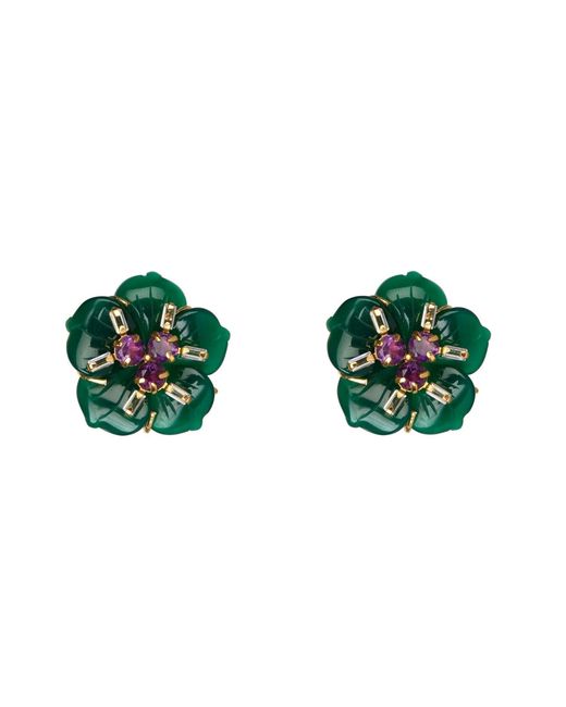 Bounkit Green Cordelia Studs Pierced