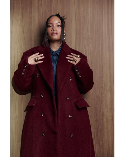 Ofuure Purple Iman Wool Long Jacket