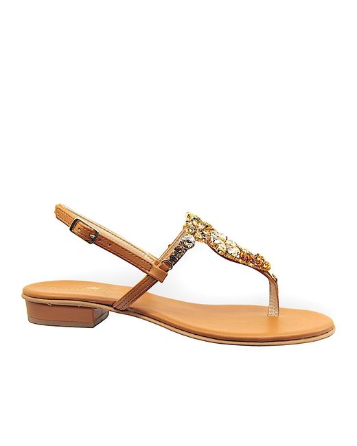 DAMAPREZIOSA Orange Gilda Topaz Crystal Jewel Sandal