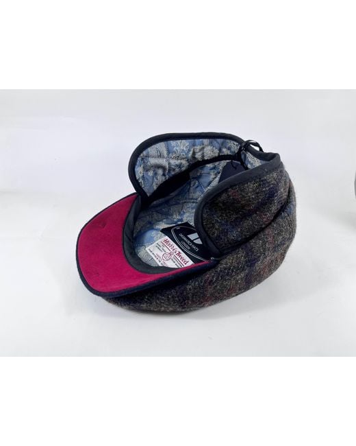 Dasmarca Hats Brown Aaron Harris Tweed Wool Cap With Earflaps for men