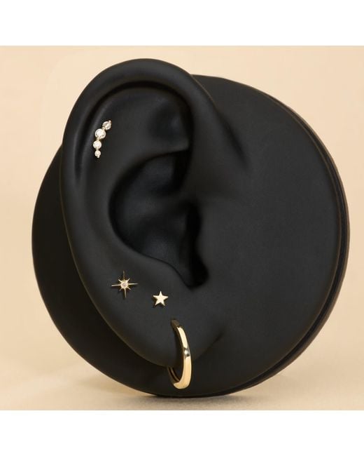 Vanhi Metallic 14K Solid Mini Star Flat Back Stud