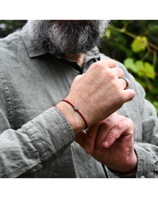 Harbour UK Bracelets Red Minimalist Rope & Steel. Iron Flow Bracelet for men