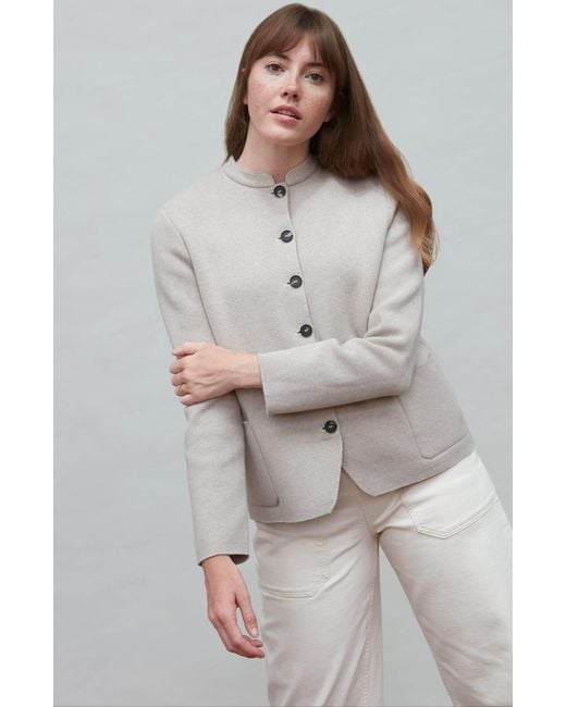Paul James Knitwear Brown Neutrals Midweight Cotton Indore Knitted Nehru Jacket