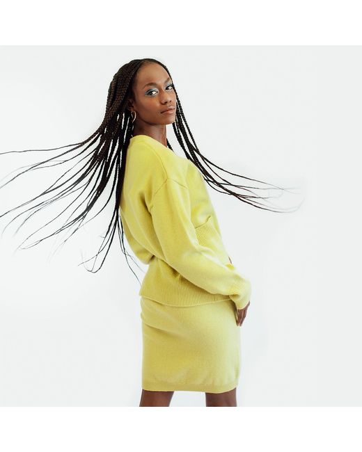 Zenzee Yellow Cashmere Mini Skirt