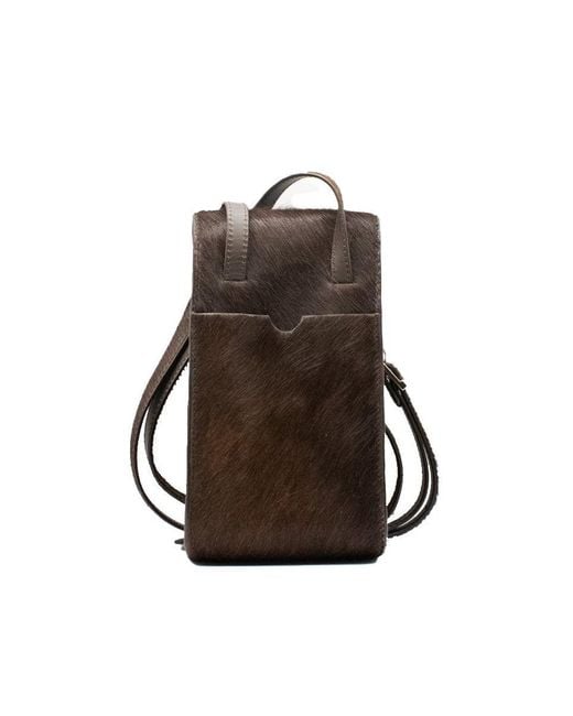 godi. Brown Handmade Cow Hair Crossbody Essentials Bag – Hair-On Hide Phone Pouch