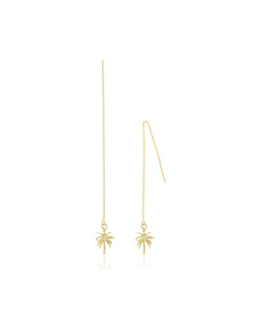 C.J.M Metallic Palm Chain Earrings