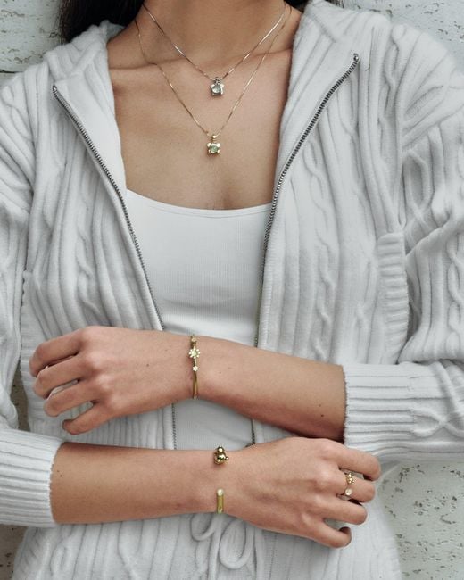 Freqnc Atelier Metallic Cuddly Bear Bangle Tiger Eye Bangle