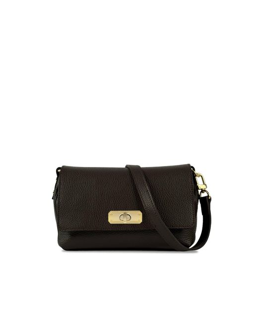 Apatchy London Black The Maisie Midi Chocolate Leather Bag