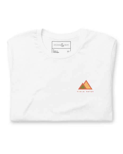 Anchor and Crew White Two Field Notes Organic Cotton T-Shirt for men