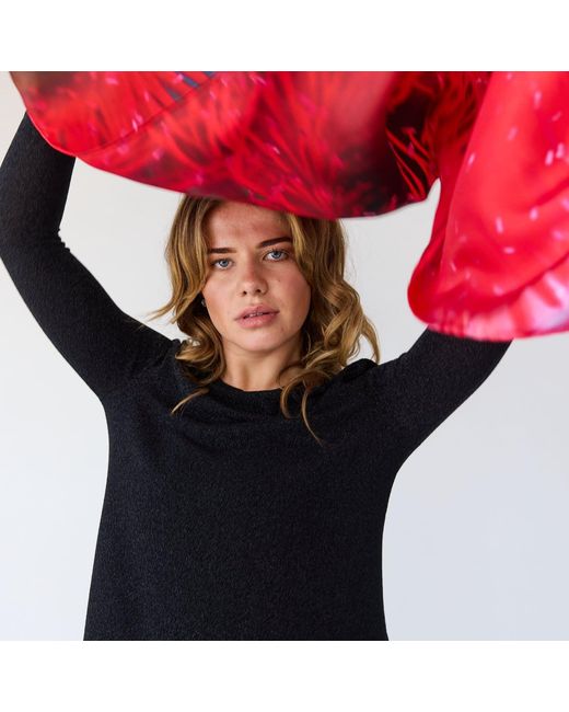 Lindsay Nicholas New York Red Melbourne Scarlet Burst Silk Scarf