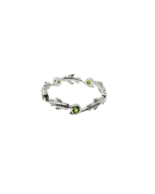 NASI SILVER Metallic Eternity Neshama Fish Band- Chrome Diopside