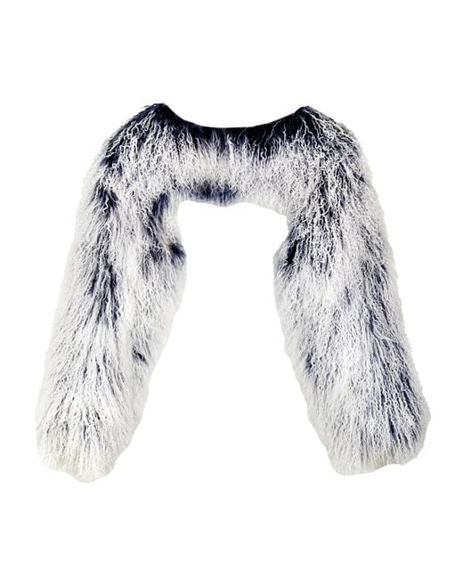 Shaded the Label Blue Lamorna & Mongolian Shearling Multiway Micro Jacket