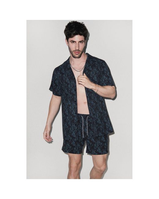 Playaluxe Black Charcoal Haze Cabana Shirt for men
