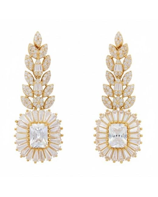 Latelita London Metallic Countess Gemstone Drop Earrings Moissanite