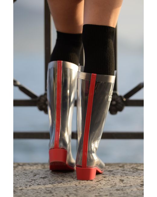 Izsel White Cristallo Rain Boot