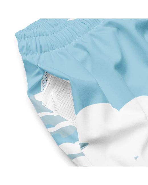 Anchor and Crew Blue Cloud Thoughts Pattern Recycled Fabric Swim Shorts for men