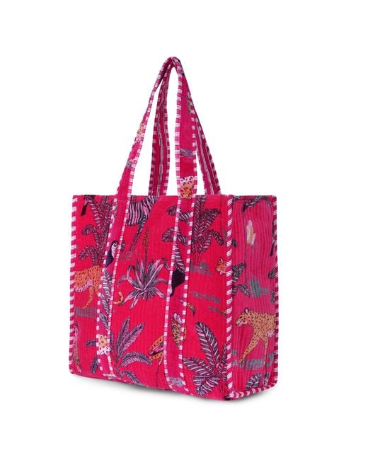 Conscious Yoga Collective Pink The Ultimate Velvet Jungle Tote