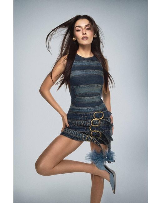 Nocturne Blue Denim Mini Skirt