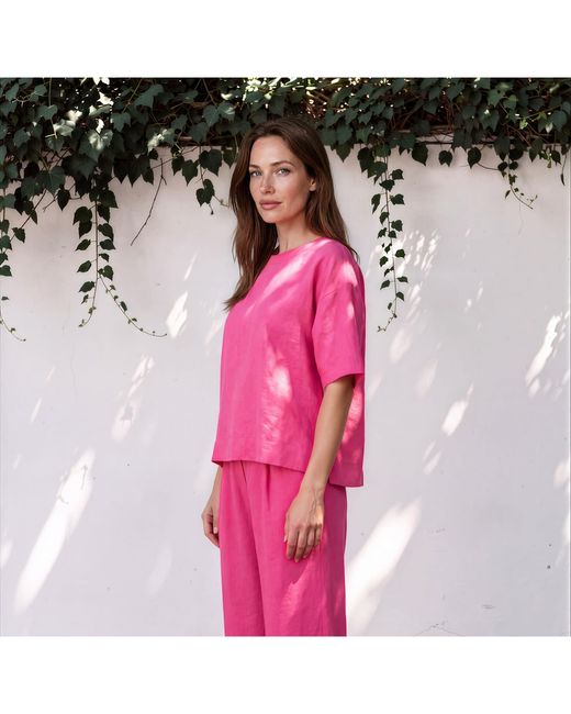 Oh!Zuza Pink Relaxed-Fit Viscose T-Shirt