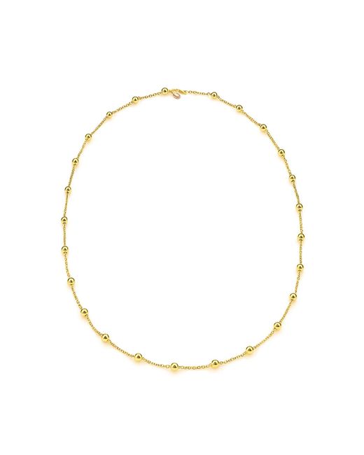 Unaloe Metallic Modern Long Plated Sterling Beaded Necklace – Layering Chain For