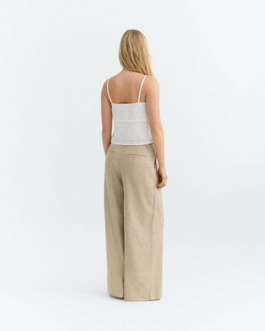 Thinking Mu White Raida Embroidered Top