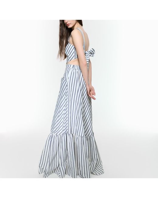 Mirimalist Blue Helix Two-in-one Maxi Dress