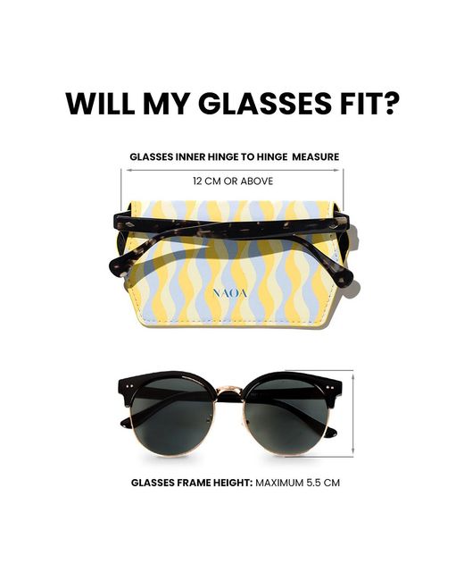 Naoa Yellow Slim Glasses Case Waves Print