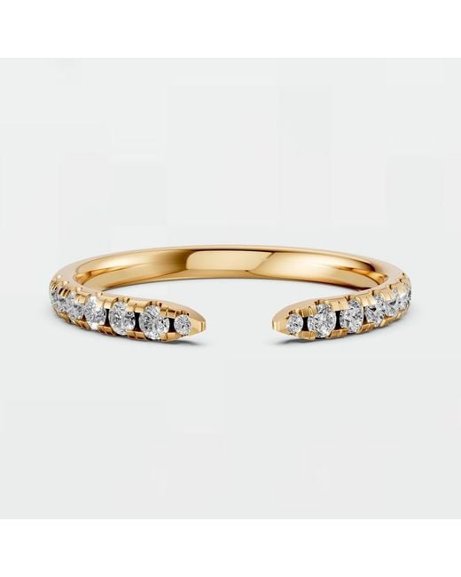 Aya Fine Jewelry Metallic Round Cut Lab Diamond Open Anniversary Band Ring