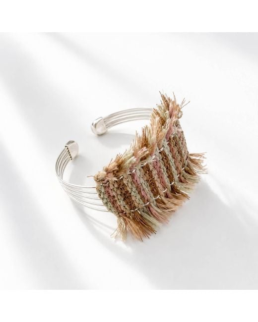 Rare Matters Jewelry Multicolor Neutrals Handwoven Wire Cuff Bracelet