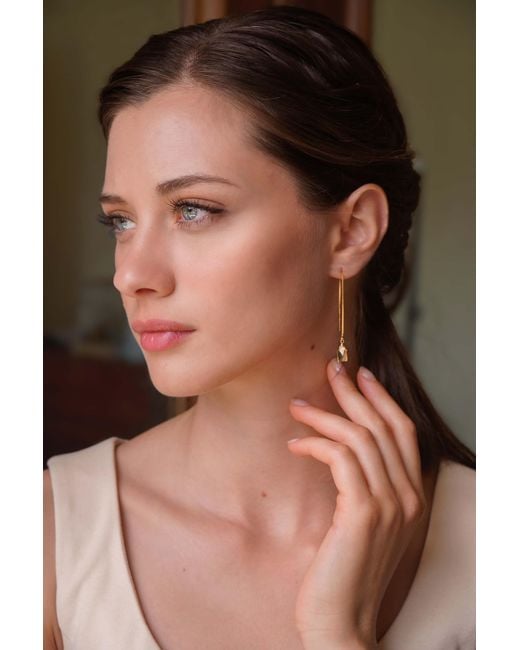 Katy Faye Metallic Tia Lemon Earrings