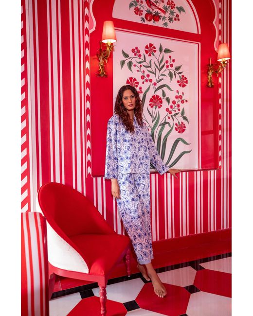 NoLoGo-chic Blue Hand Block Printed Pj's