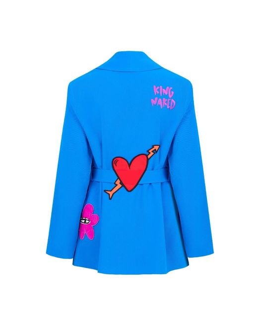 King Naked Blue Heartbeat Oversized Jacket