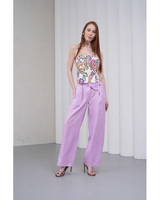 Lumina Eligma White The Halterline Linen Blouse