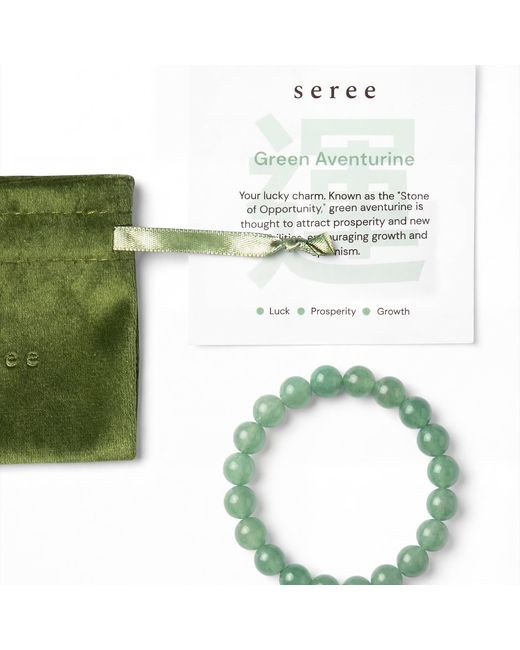 seree Green Manifest Luck Jade- Aventurine Beaded Bracelet
