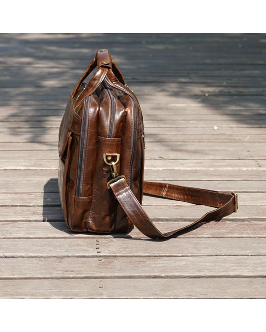 Touri Brown Genuine Leather Briefcase for men