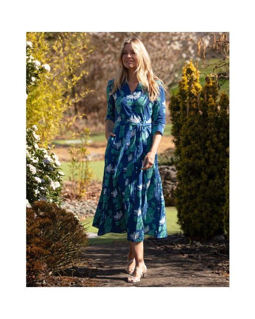 At Last Blue Cotton Chelsea Midi Dress