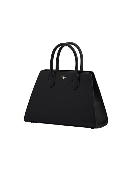 Fable England Black Grace Structured Tote Bag