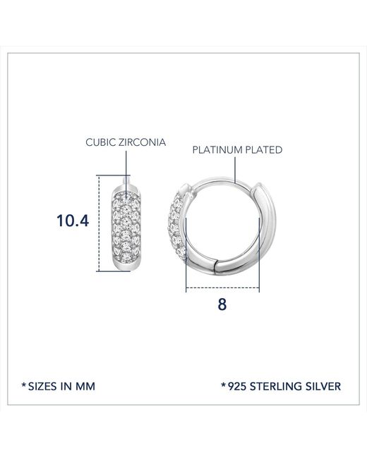 Diamonbliss Metallic Marilyn Monroe Pave Bold Huggie Hoop Earrings, Platinum