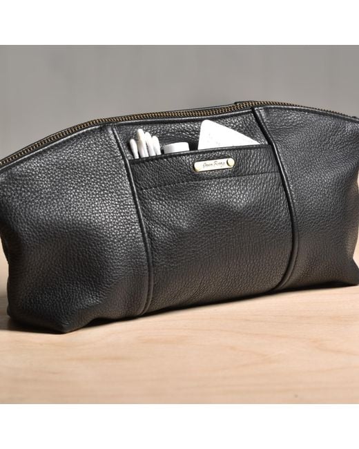 Owen Barry Black Leather Essentials Bag for men