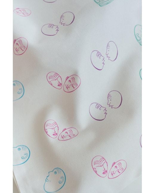 Lost Pattern White Eggheads Cotton Tote Bag