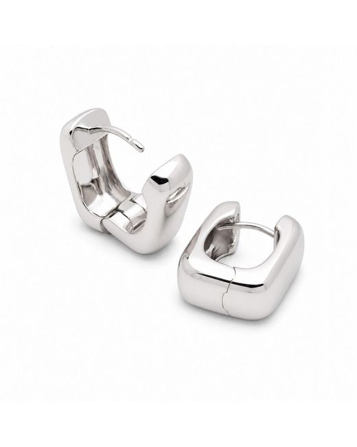 Belinda Jewelz White Chunky Block Hoops