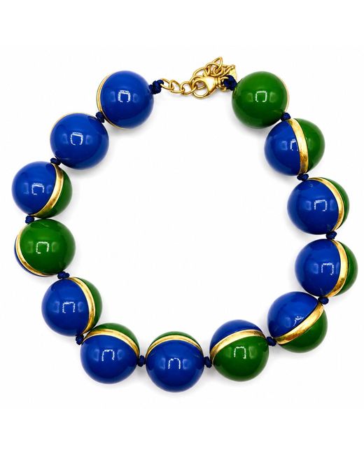 Michael Nash Jewelry Blue Dina And Resin Two Tone Necklace