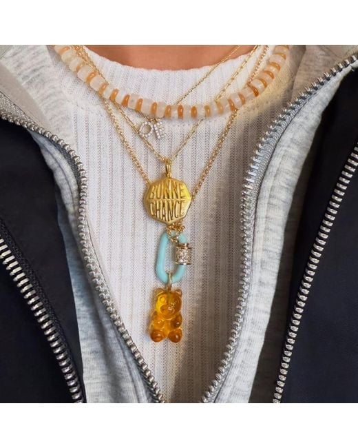 Hye Jane Jewelry Metallic Honey Quartz Gummy Bear Pendant