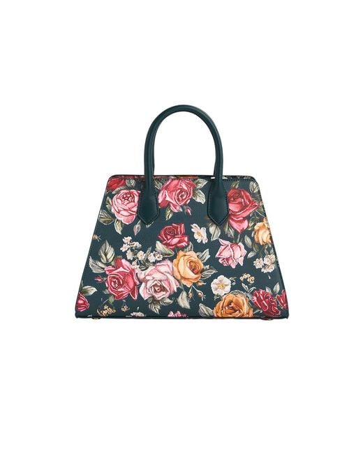 Fable England Multicolor Roses Structured Tote Medium
