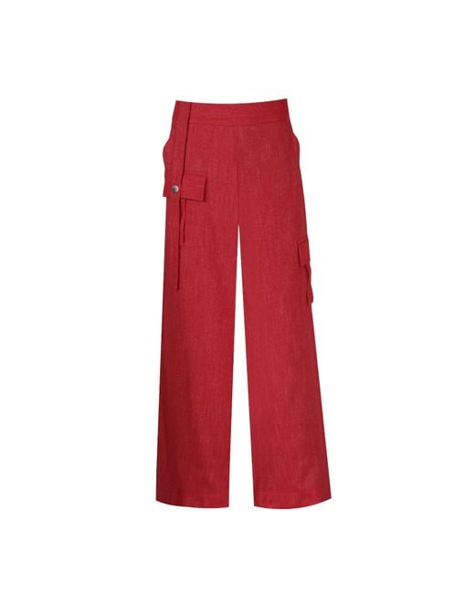Mirimalist Red Flame Wide Leg Pants