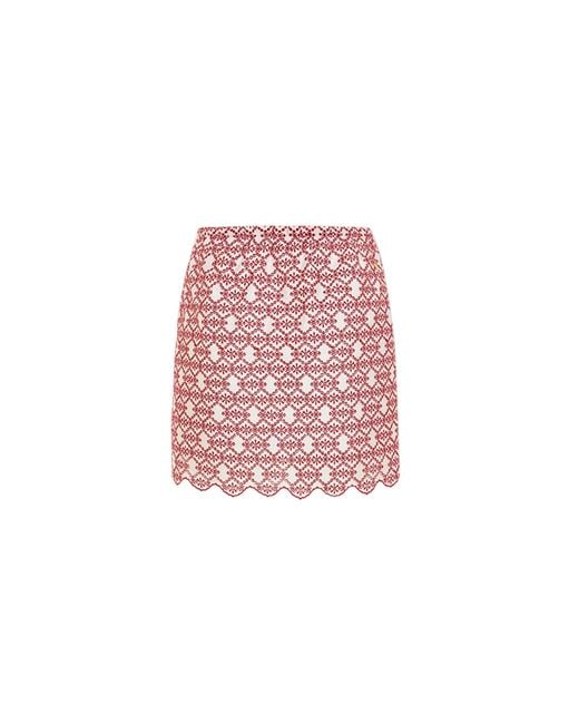 Pcfg Pink The Broderie Anglaise Edit Mini Skirt With Embroidery