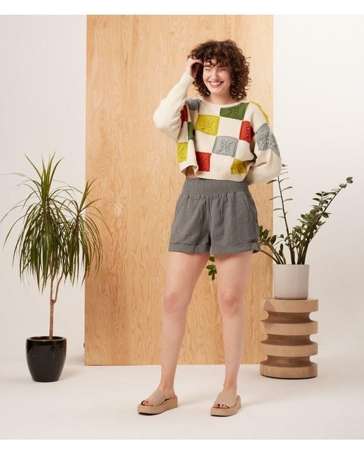 Known Supply Gray Gauze Shorts