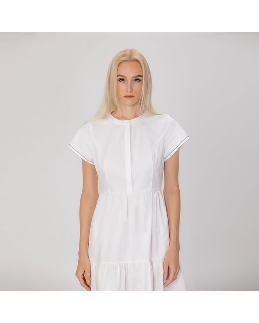 Smart and Joy White Fit-And-Fare Cotton Shirt-Dress